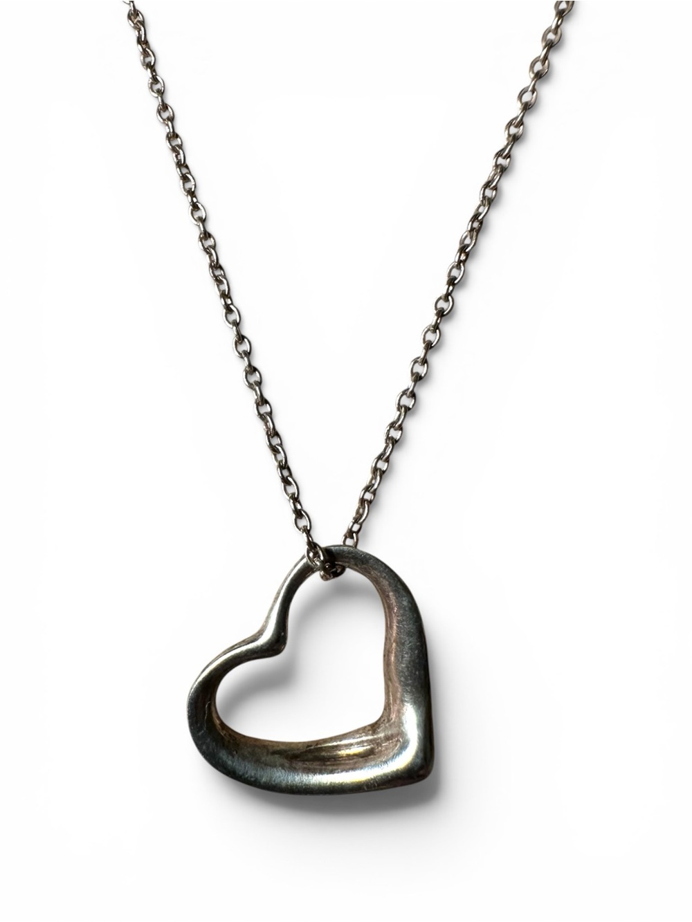 Tiffany & Co Elsa Peretti Sterling Silver Mini Open Heart Necklace 925